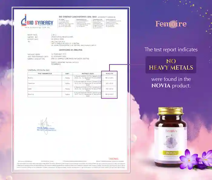 Femoire Novia_COA_No Heavy Metals_ENG